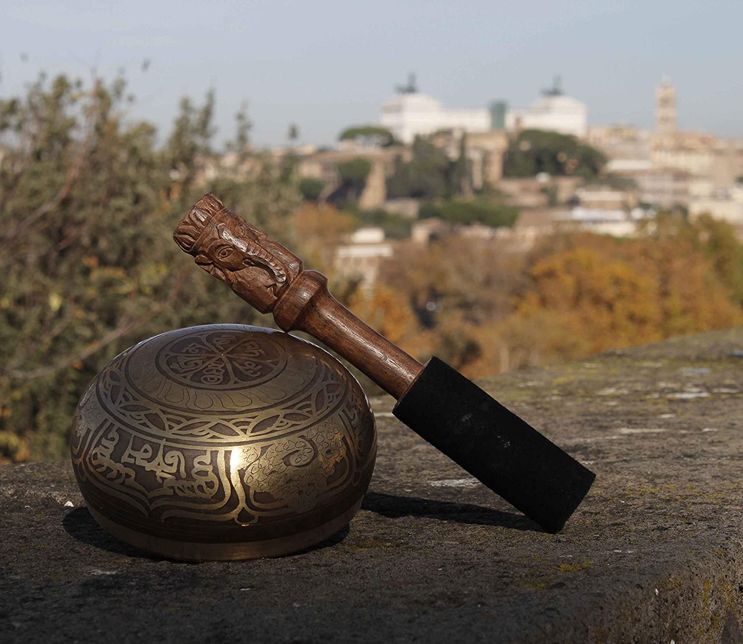 TARORO Hand-Carved, Leather-Wrapped Dorje Mallet for Singing Bowls ~ Singing bowl not included - Image 6