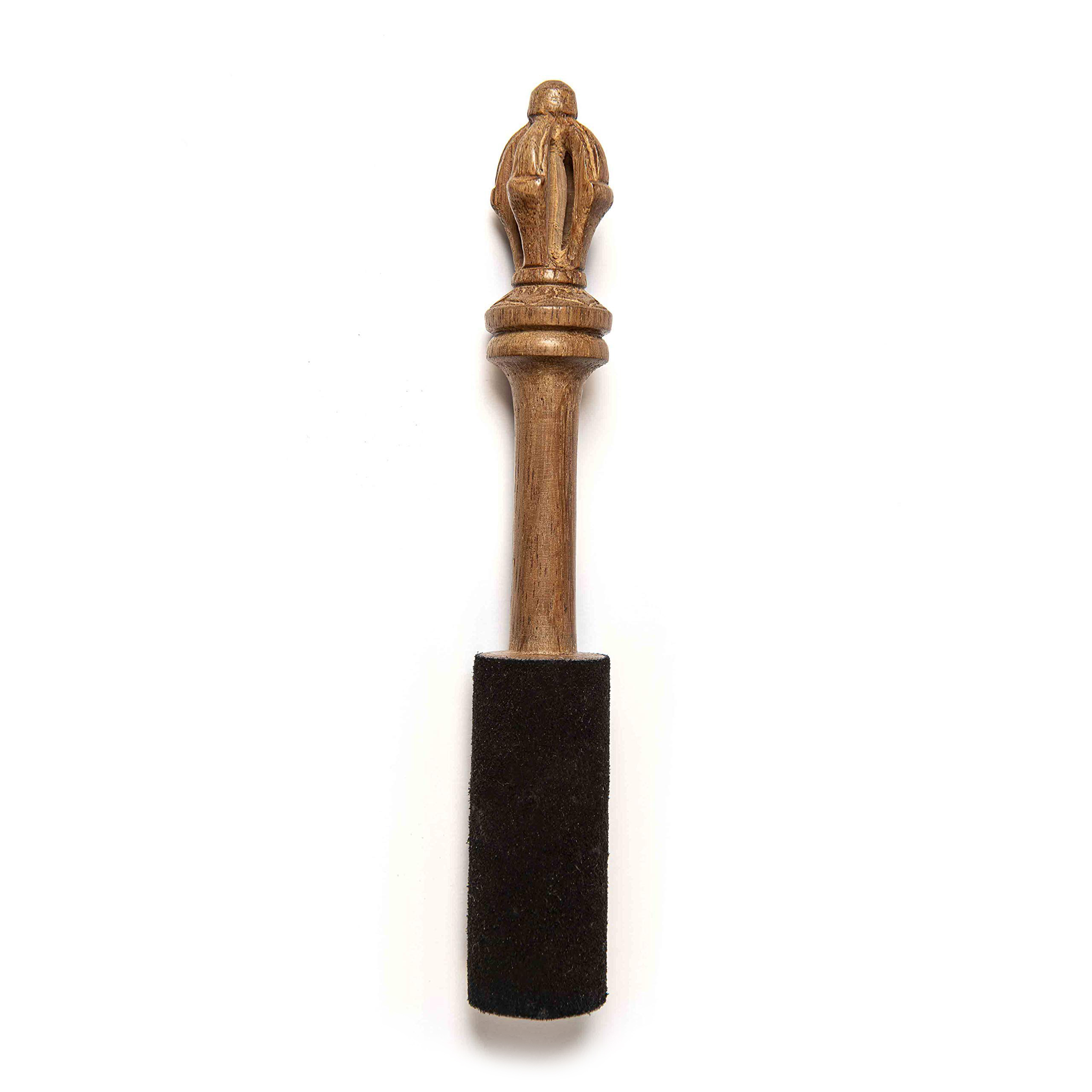 TARORO Hand-Carved, Leather-Wrapped Dorje Mallet for Singing Bowls ~ Singing bowl not included - Image 2