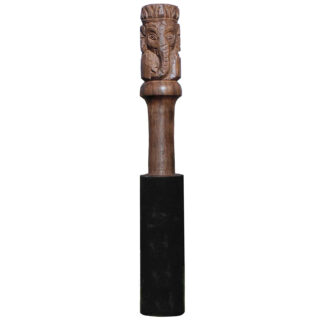 TARORO Hand-Carved, Leather-Wrapped Ganesh Mallet for Singing Bowls ~ Singing bowl not included